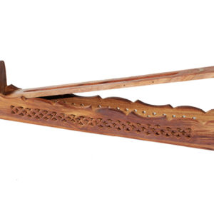 Incense Burner Wood with Lift Up Compartment