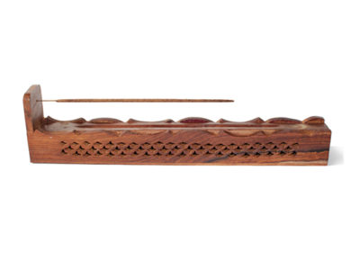Incense Burner Wood with Lift Up Compartment