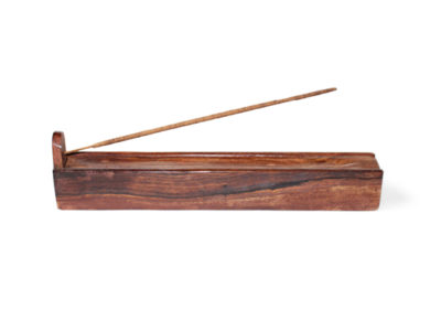 Incense Burner Wood Small with Lift Up Compartment