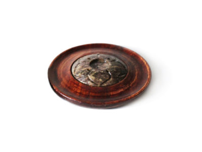 Incense Burner Wood Disk with Soapstone Insert